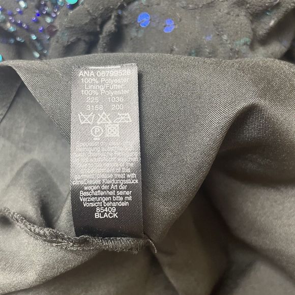 Y2K 00s George Size 12 Cowl Sequin Dress Green Black Festive Xmas - Picture 13 of 13